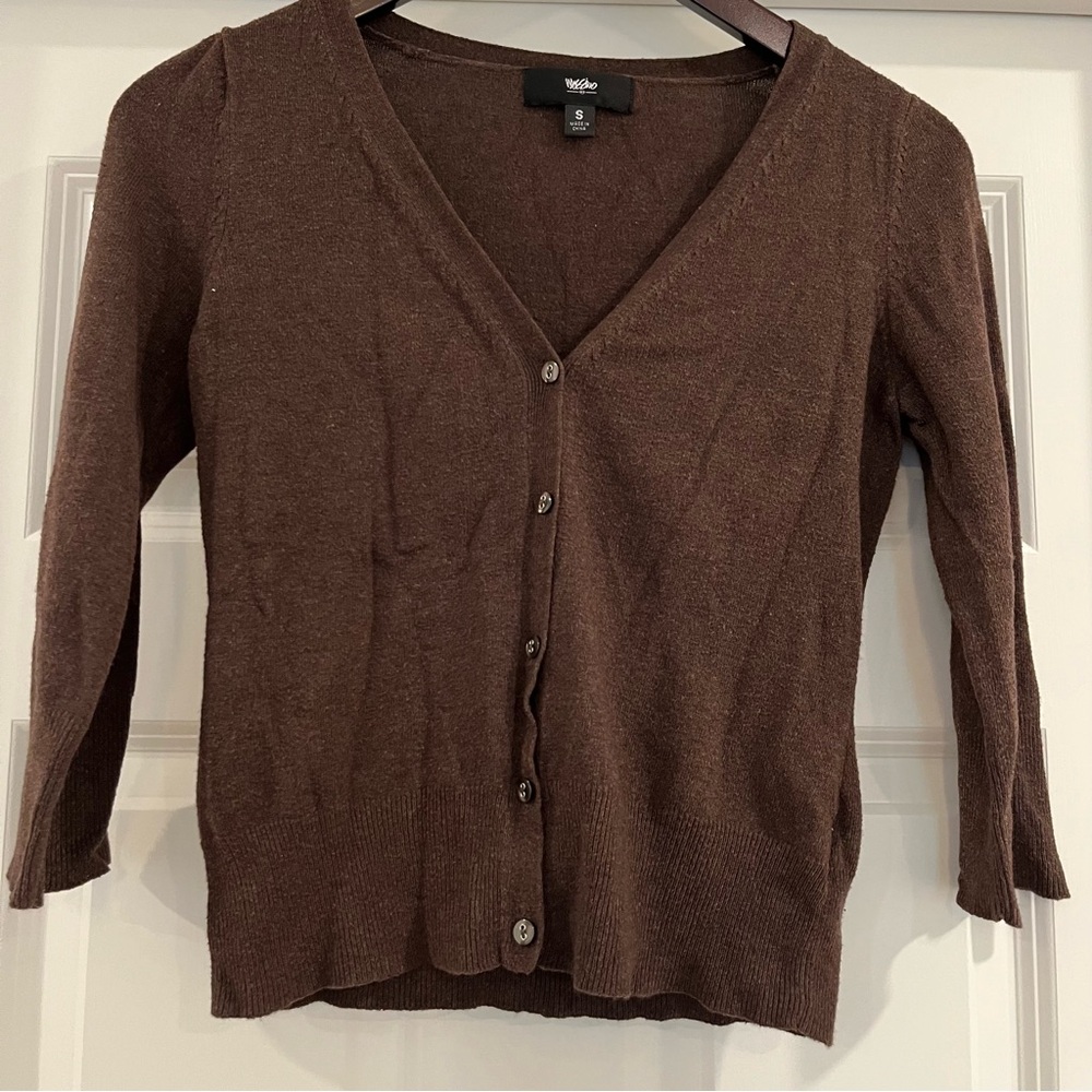Massimo Brown V-Neck Cardigan